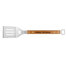 Load image into Gallery viewer, Personalized 19 1/4" BBQ Bamboo Spatula with Bottle Opener