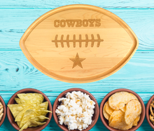 Load image into Gallery viewer, Personalized Football Shaped Maple Cutting Board
