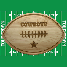 Load image into Gallery viewer, Personalized Football Shaped Maple Cutting Board
