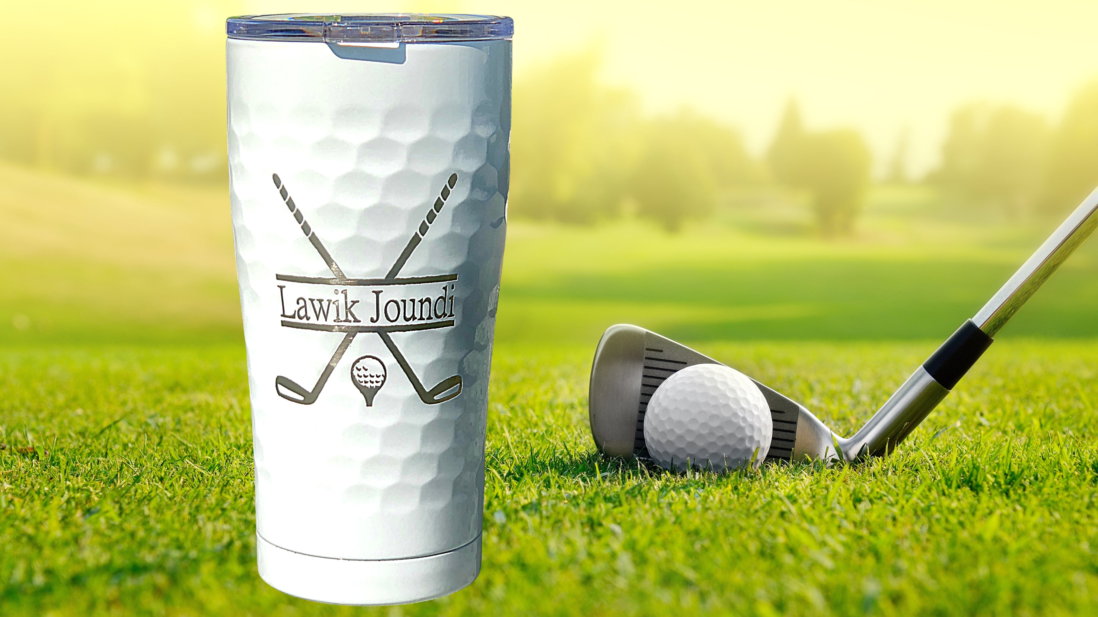 Dimpled 20oz White Golf Ringneck Tumbler